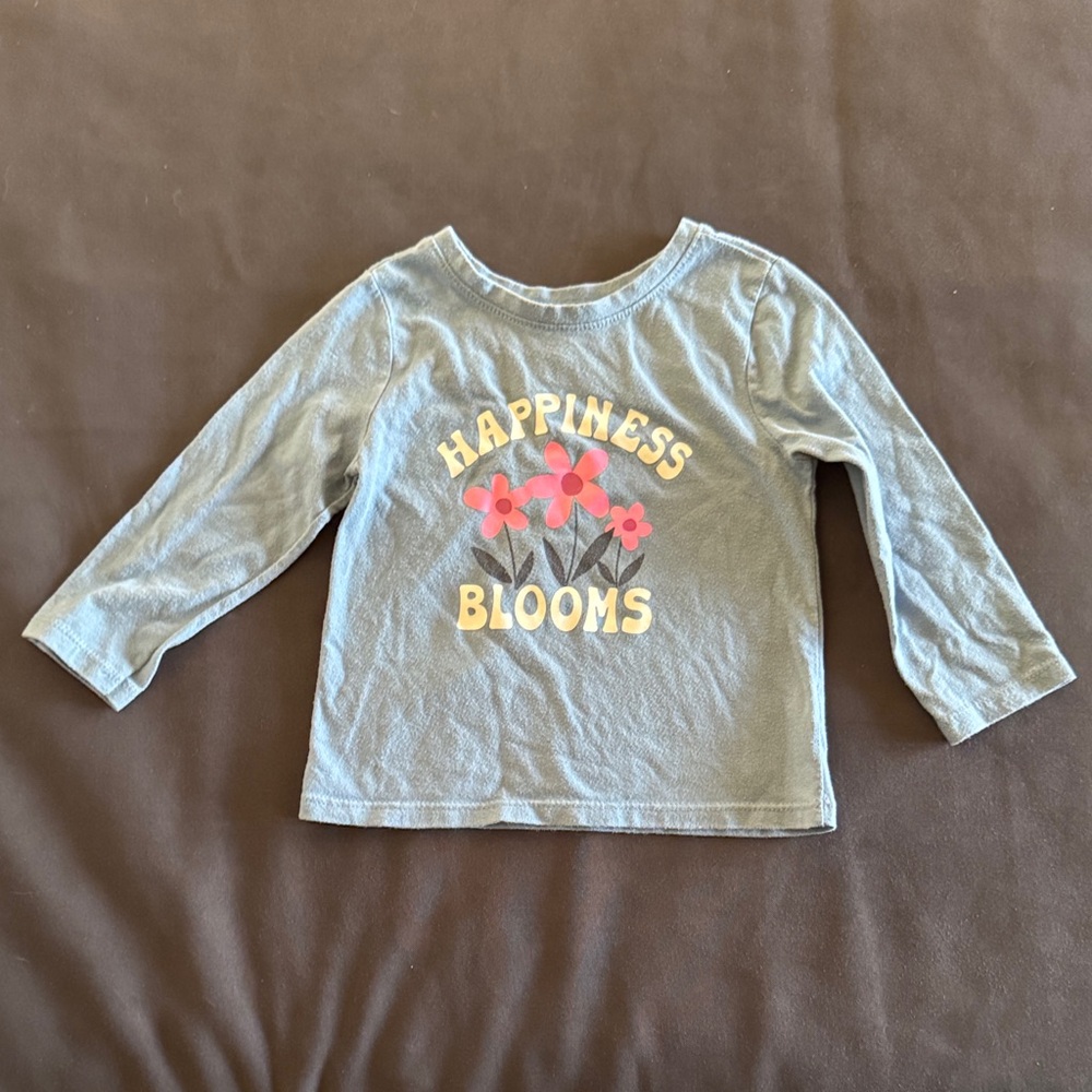 Garanimals “Happiness Blooms” Blue Long Sleeve Tee | Toddler 18M | Like New